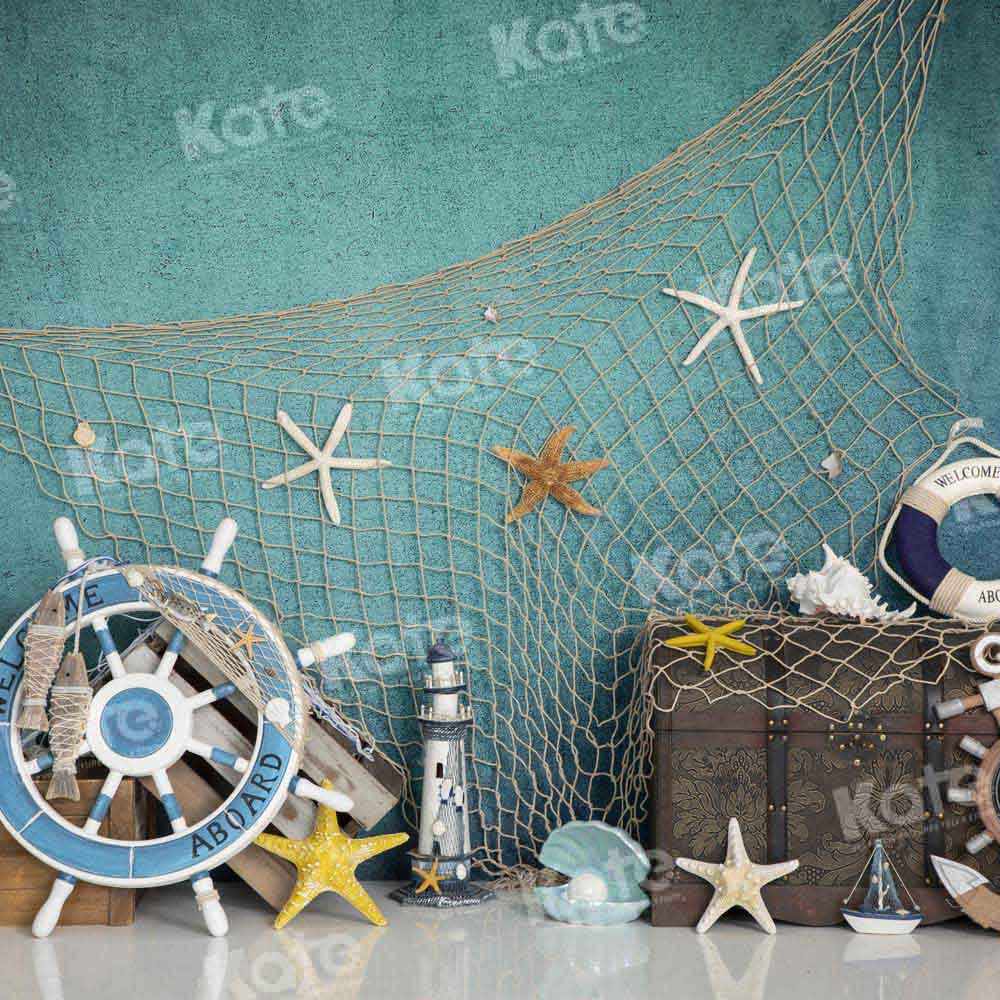 Kate Summer Sailor Fishing Marine Life Backdrop Designed by Emetselch