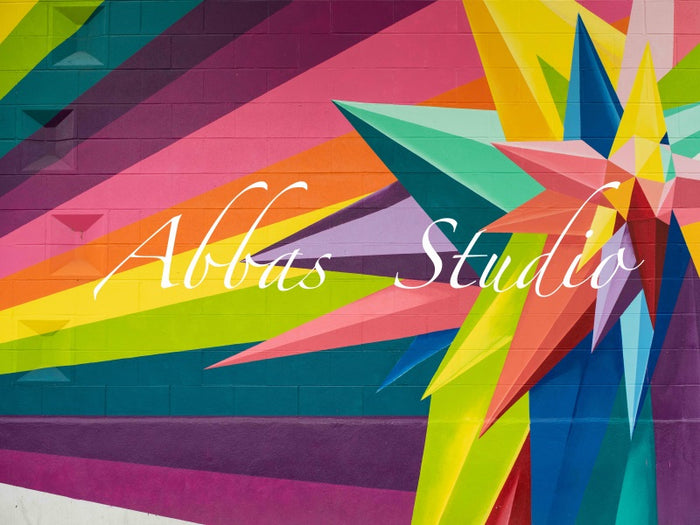 Vibrant Geometric Starburst Wall Backdrop
