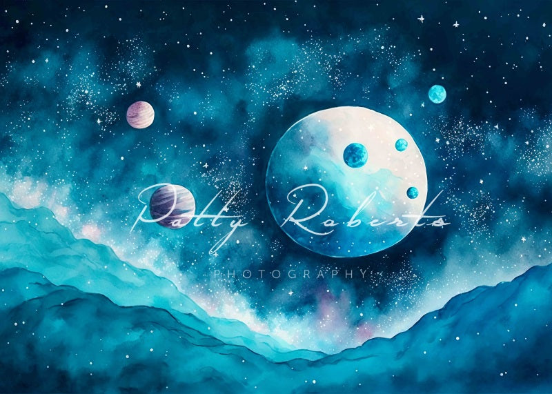 Fondo de espacio azul de maravilla cósmica diseñado por Patty Robert.