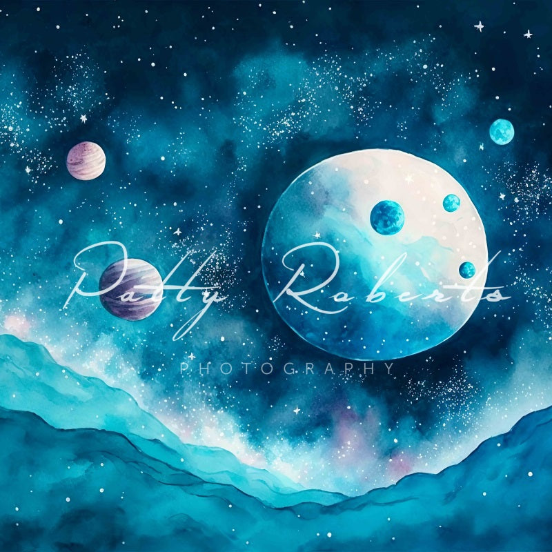 Fondo de espacio azul de maravilla cósmica diseñado por Patty Robert.