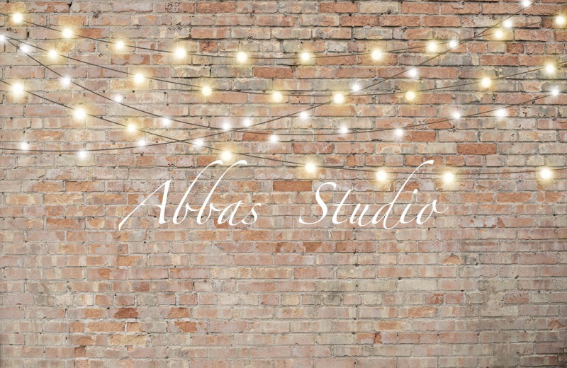 Kate Old Brick Wall With Lights Backdrop Designed by Abbas Studio