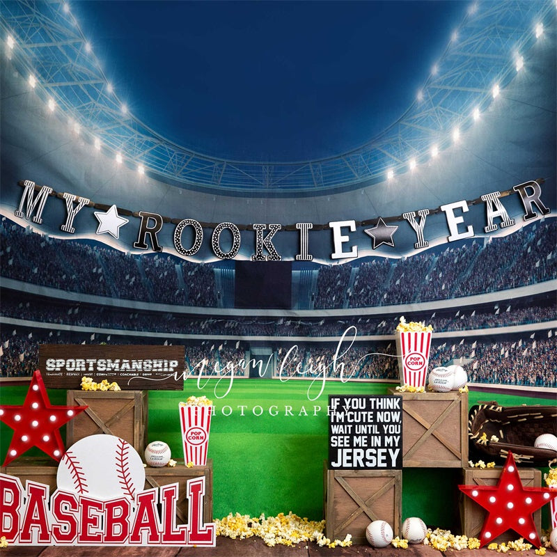 Kate My Rookie Year Baseball Playground Backdrop Designed by Megan Leigh Photography