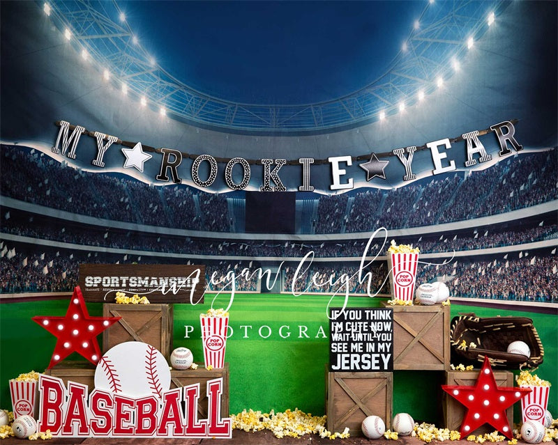 Kate My Rookie Year Baseball Playground Backdrop Designed by Megan Leigh Photography