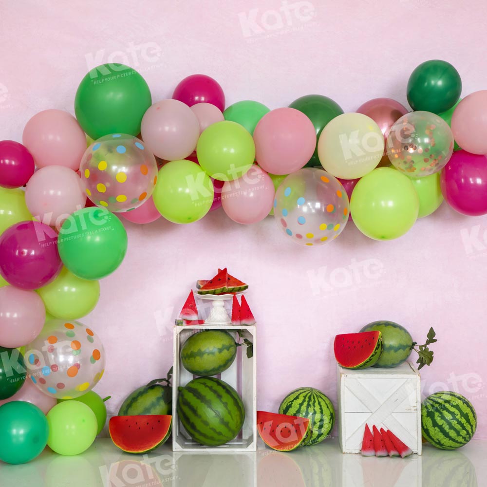 Kate Summer Watermelon Balloon Fresh Cake Smash Backdrop Designed by Emetselch