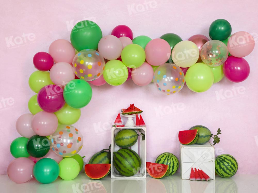 Kate Summer Watermelon Balloon Fresh Cake Smash Backdrop Designed by Emetselch