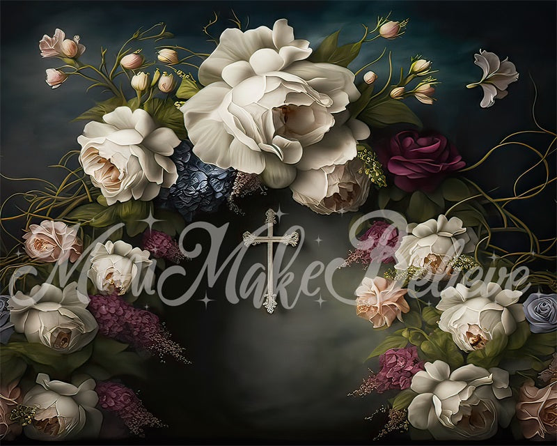 Kate Fine Art Communion Easter Floral Backdrop Designed by Mini MakeBelieve