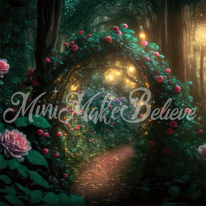 Kate Painterly Magic Glowing Forest Night Backdrop Designed by Mini MakeBelieve