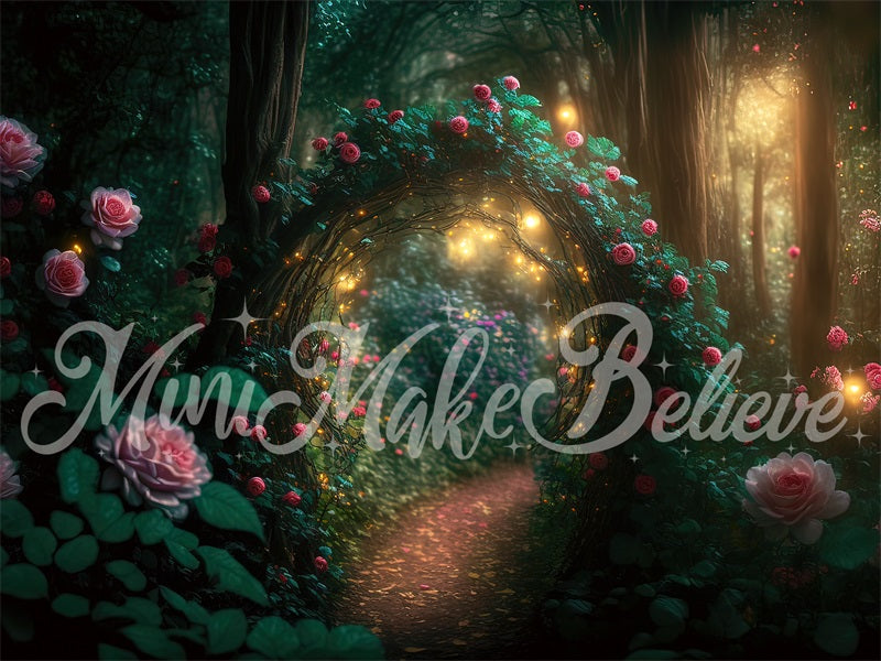 Kate Painterly Magic Glowing Forest Night Backdrop Designed by Mini MakeBelieve