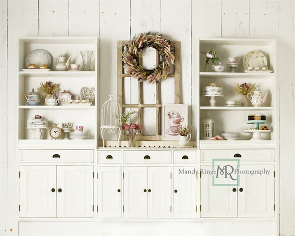 Rustic Vintage Floral Shelf Backdrop