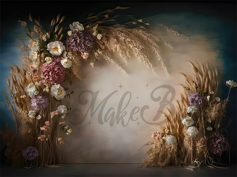Kate Painterly Fine Art Boho Dried Floral Set Backdrop Designed by Mini MakeBelieve
