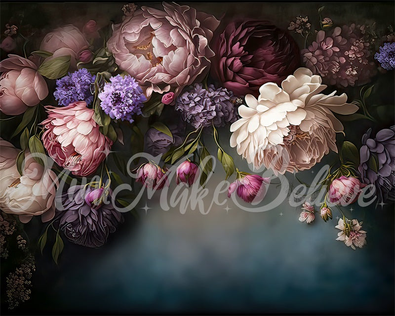 Kate Fine Art Dark Spring Flowers Set Backdrop Designed by Mini MakeBelieve