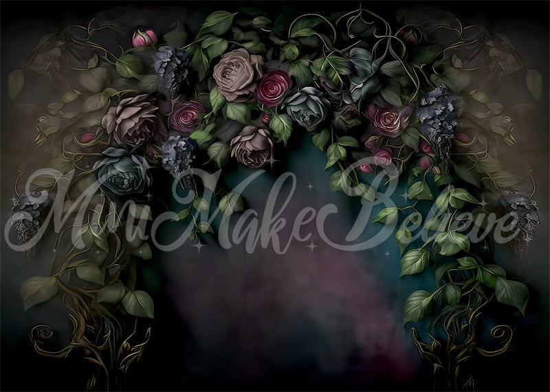 Kate Gothic Ivy Vines Painterly Fine Art Floral Backdrop Designed by Mini MakeBelieve