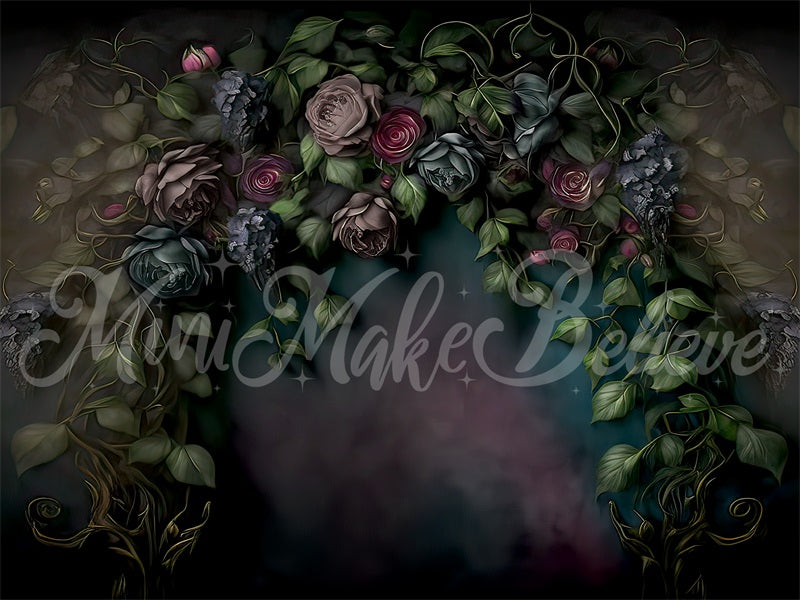 Kate Gothic Ivy Vines Painterly Fine Art Floral Backdrop Designed by Mini MakeBelieve