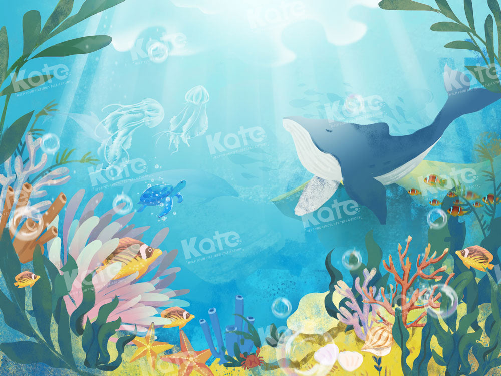 Kate Summer Underwater World Sea Whale Backdrop Designed by GQ
