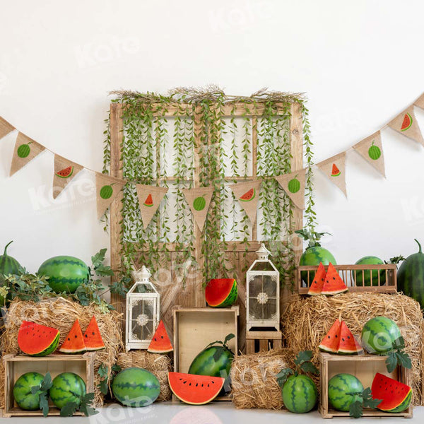 Rustic Watermelon Summer Harvest Backdrop