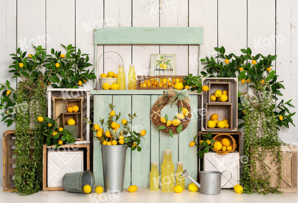 Rustic Citrus Lemon Garden Backdrop