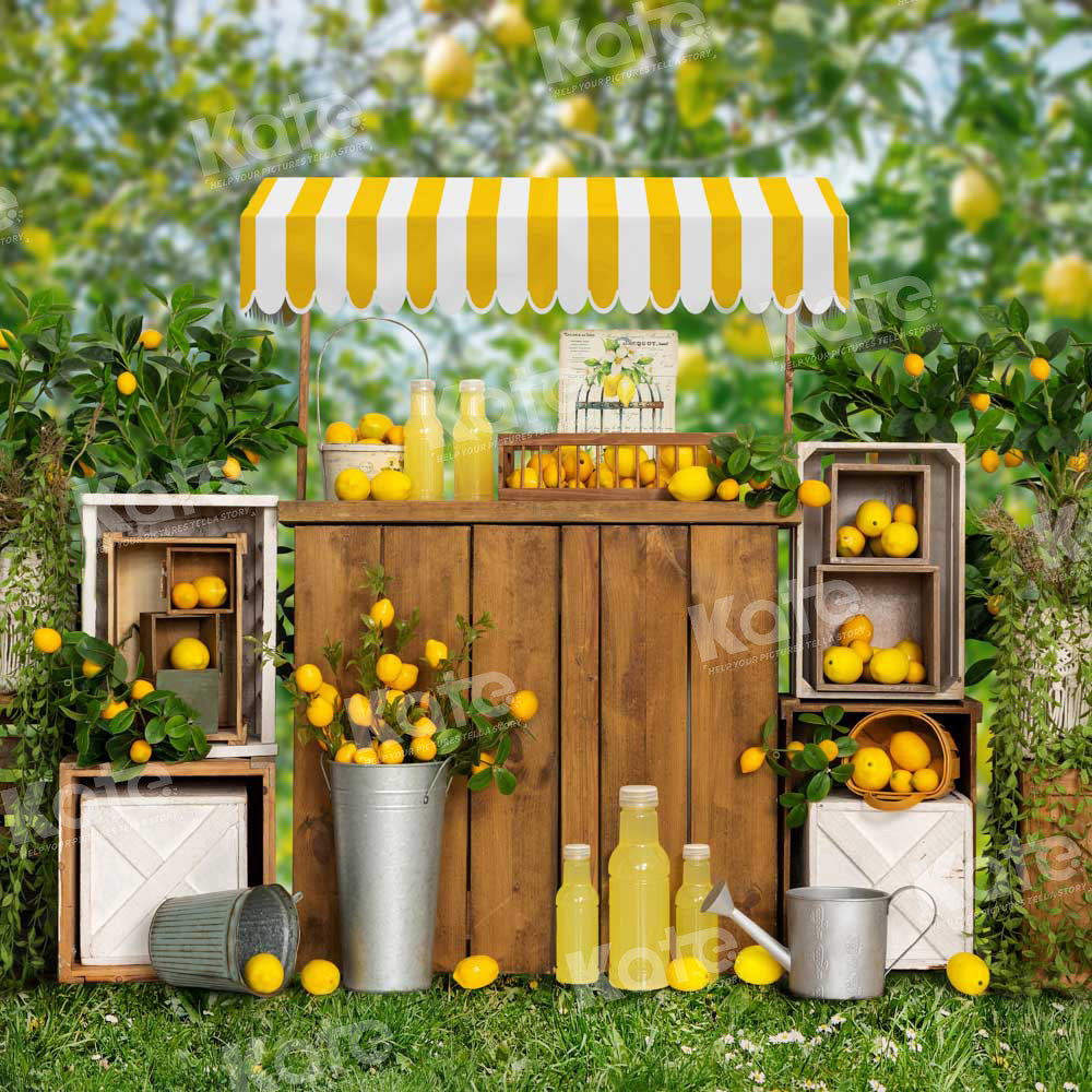 Kate Summer Lemon Stall Outside Backdrop Designed by Emetselch