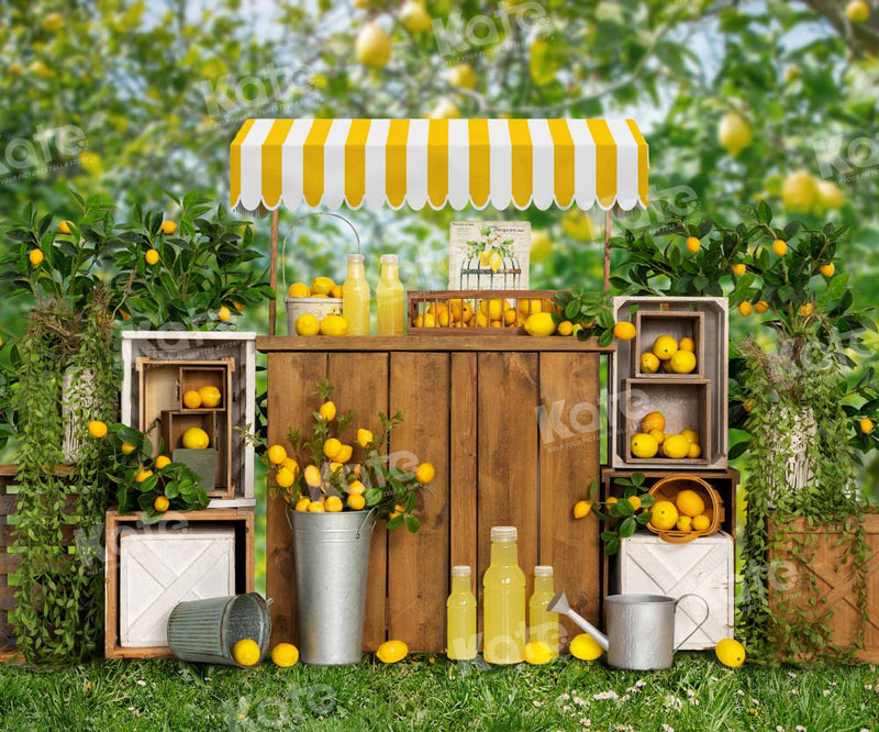 Rustic Lemon Orchard Market Stand Backdrop