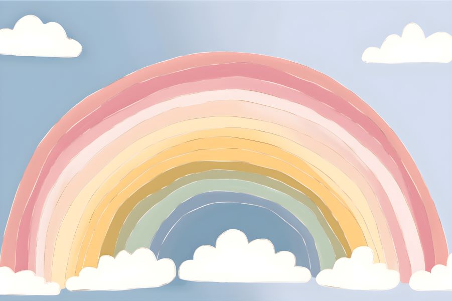 Kate Rainbow Cake Smash Cloud Backdrop for Photography