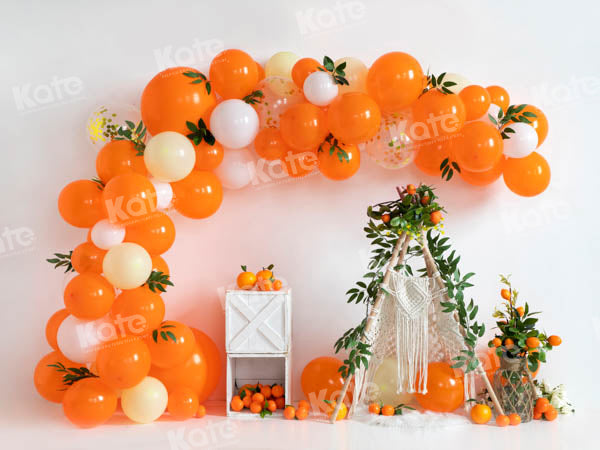 Kate Summer Orange Balloon Tent Tropical Backdrop Designed by Emetselch