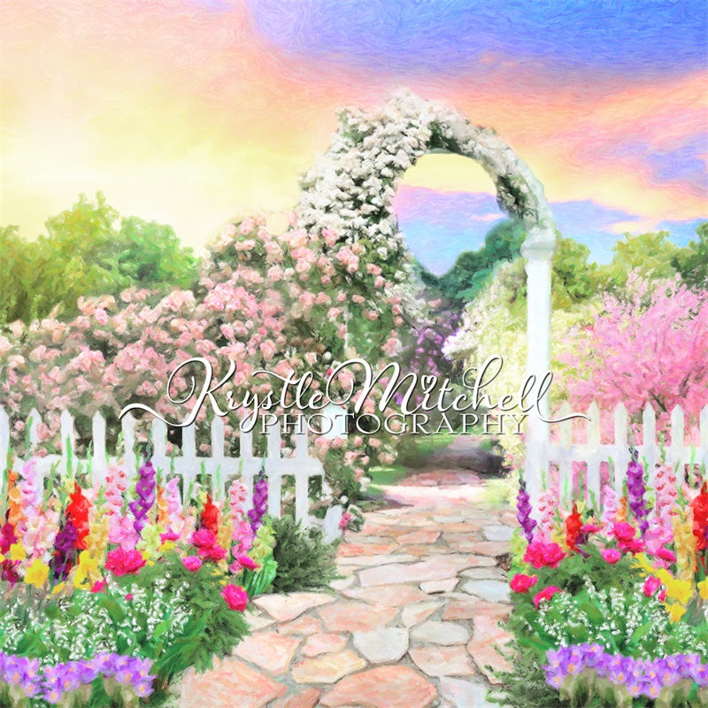 Kate Spring Sunrise Garden Walk Backdrop Designed By Krystle Mitchell Photography