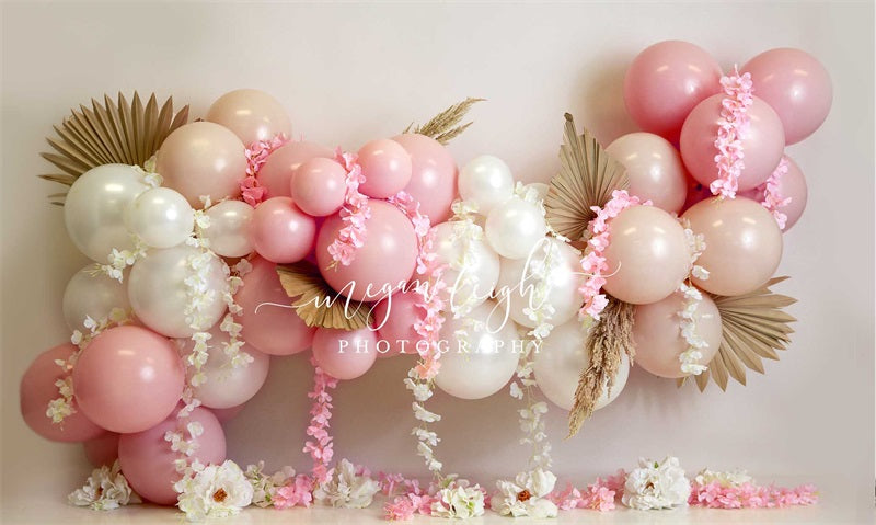 Kate Pink Floral Garland Backdrop Designed by Megan Leigh Photography