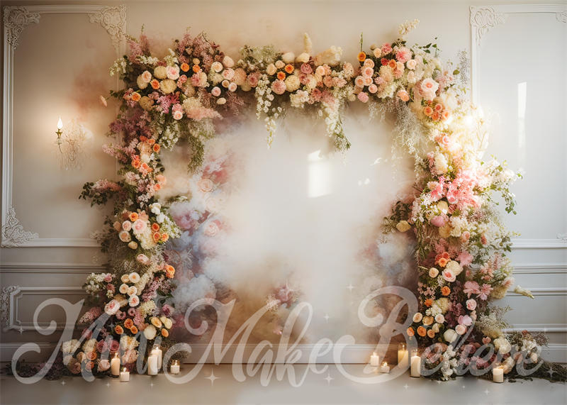 Kate Painterly Fine Art Flower Arch Room Birthday Wedding Celebration Backdrop Designed by Mini MakeBelieve
