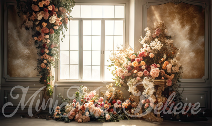 Elegant Vintage Floral Window Backdrop