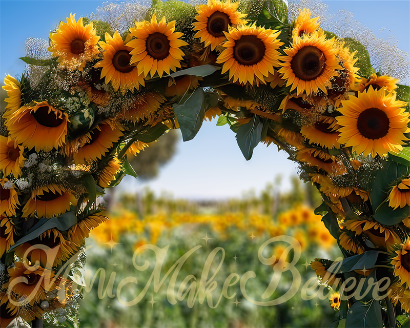 Kate Painterly Summer Fall Sunflower Arch Backdrop Designed by Mini MakeBelieve