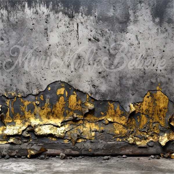Kate Painterly Fine Art Concrete Gold Wall Backdrop Designed by Mini MakeBelieve