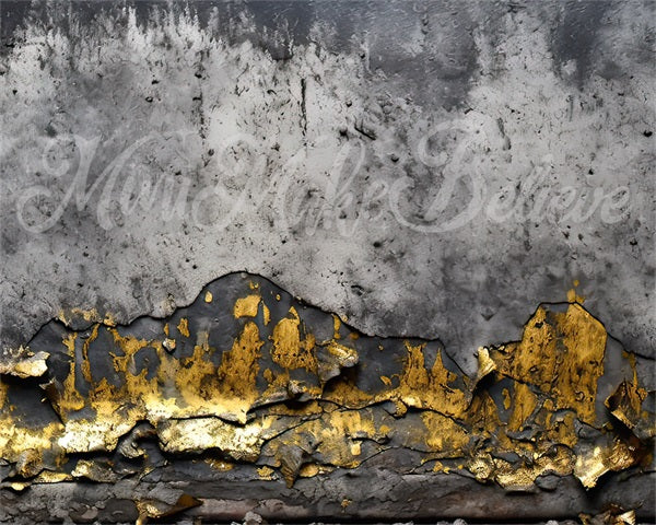 Kate Painterly Fine Art Concrete Gold Wall Backdrop Designed by Mini MakeBelieve