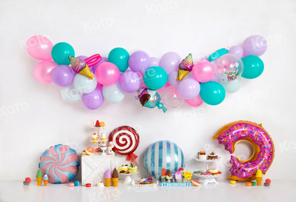 Kate Cake Smash Candy World Balloon Backdrop Designed by Emetselch