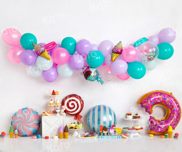 Kate Cake Smash Candy World Balloon Backdrop Designed by Emetselch