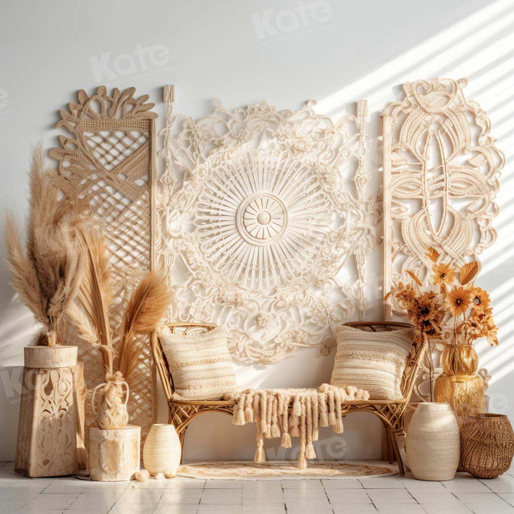 Kate Summer Boho Room Bamboo Chair Backdrop Designed by Chain Photography