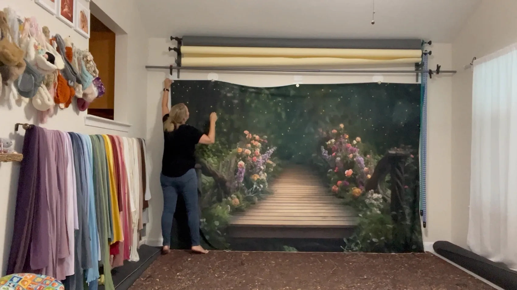 Kate Pet Painterly Fine Art Fairy Bridge Spring Backdrop Designed by Mini MakeBelieve