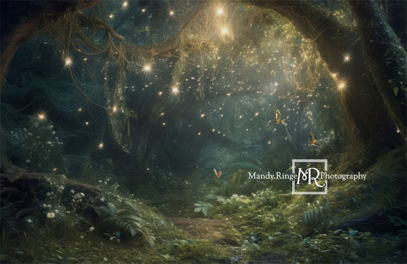 Kate Pet Enchanted Fairy Forest at Night Summer Backdrop Designed by Mandy Ringe Photography