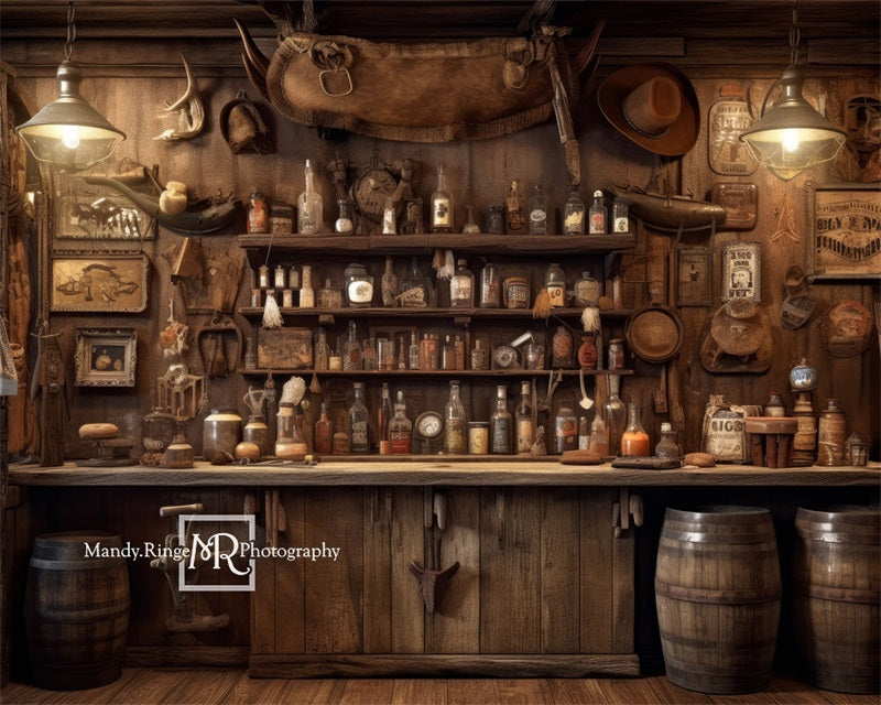 Kate Pet Old Western Cowboy Saloon Wall Backdrop Designed by Mandy Ringe Photography