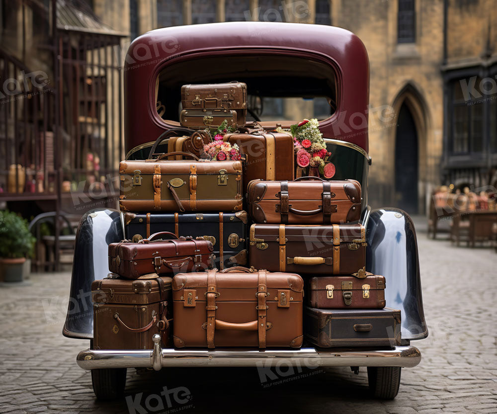 Kate Pet Luggage Truck Travel the World Backdrop Designed by Chain Photography