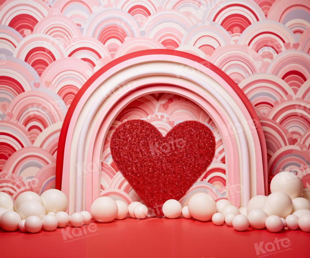 Kate Pet Pink Valentine's Day Love Balloons Backdrop Designed by Emetselch