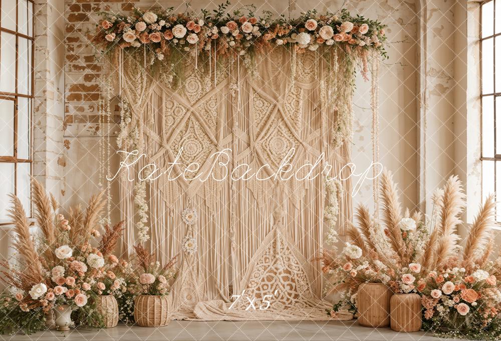 TEST kate Boho Flower Curtains Backdrop Designed by Emetselch