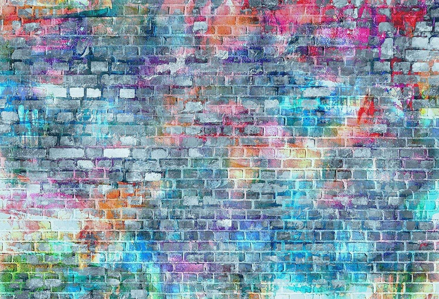 Katebackdrop£ºKate Brick Wall Photography Backdrops Colorful Painting Graffiti Backdrop