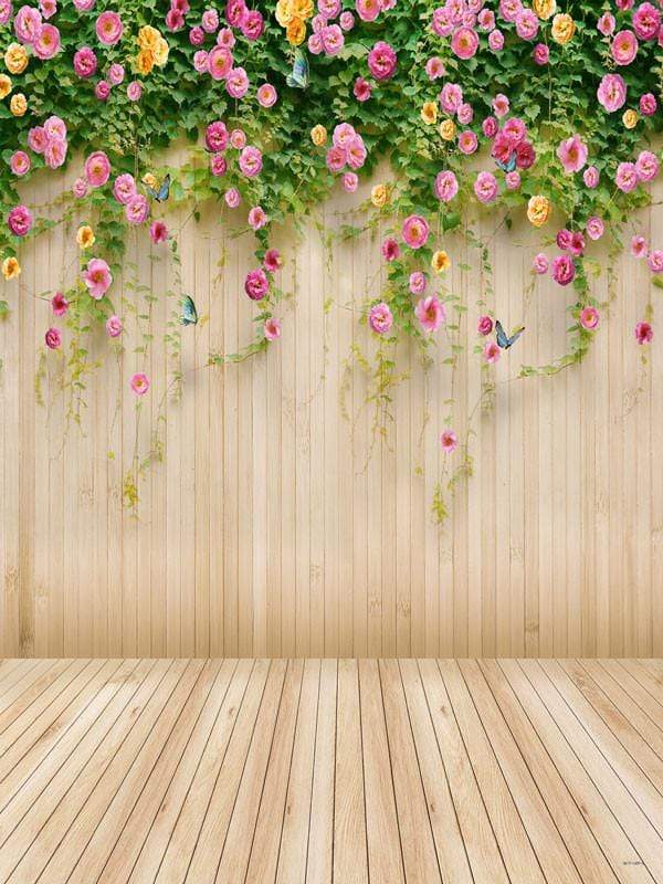 Katebackdrop鎷㈡綖Kate Flower Easter Backdrop wood Floral Background photography