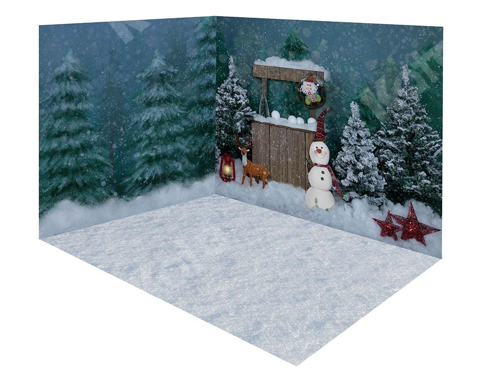 Kate Christmas Snow Forest Snowman Room Set
