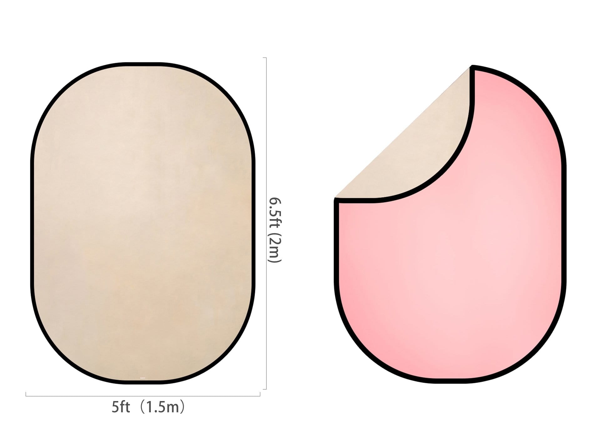 Kate Abstract Cream/Abstract Pink Collapsible Backdrop Photography 5X6.5ft(1.5x2m)