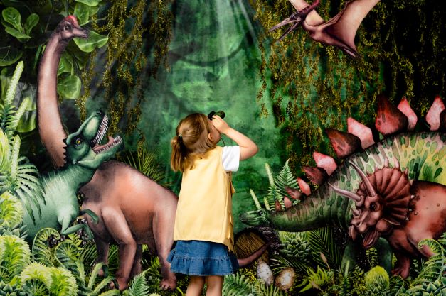 Kate Summer Jungle Adventure Dinosaurs Backdrop Designed by Mandy Ringe Photography