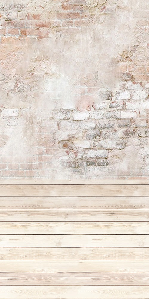 Kate Brick Wall Wood Floor Backdrop Designed by Chain Photography