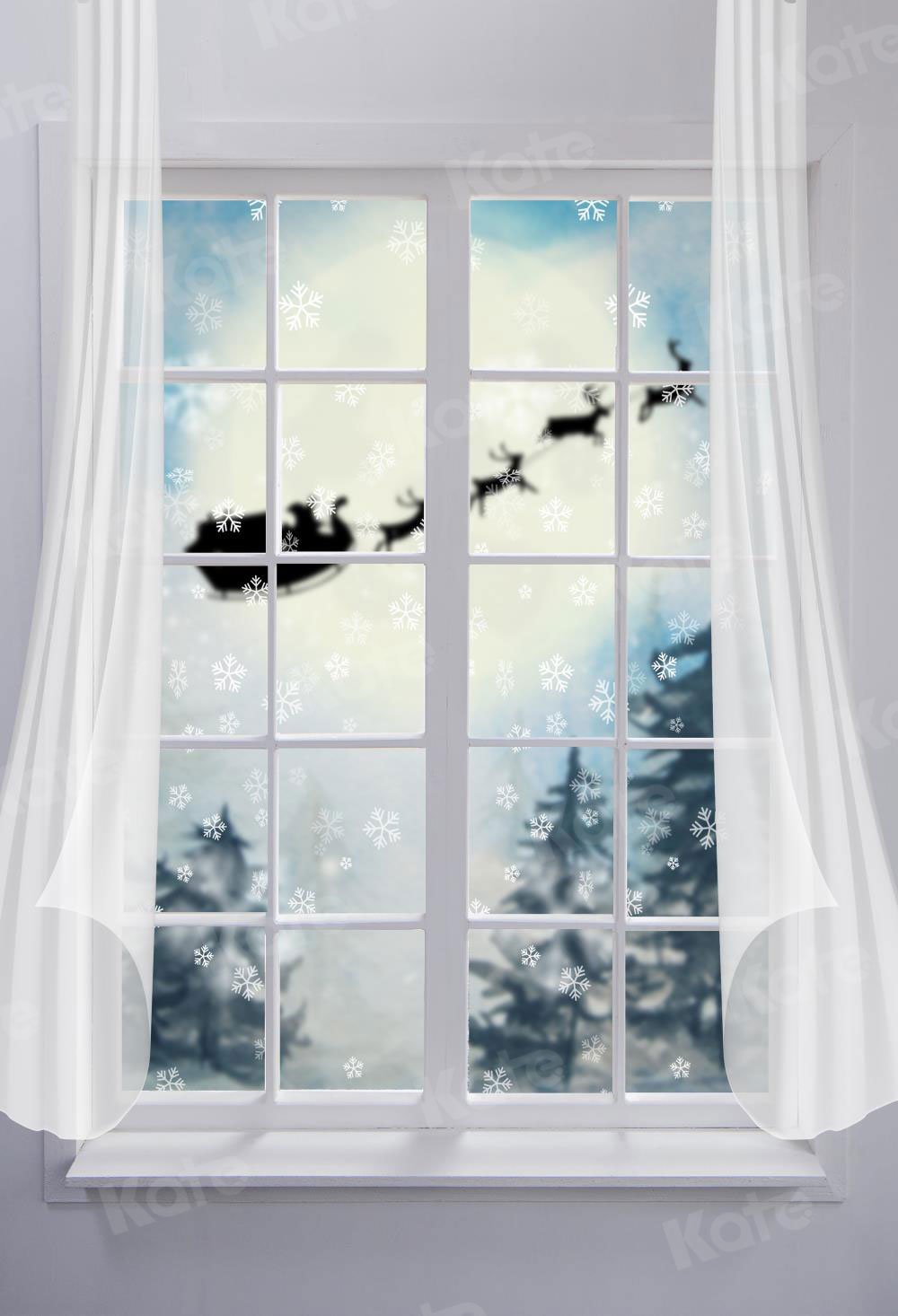 Kate White Window Christmas Backdrop Designed by Chain Photography