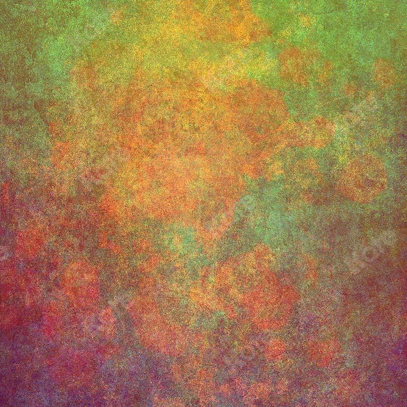 Kate Abstract Rusty Orange Green Textured Backdrop Designed by Kate Image