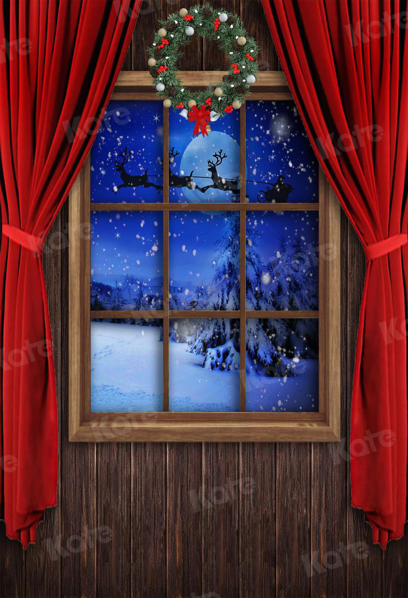 Kate Wood Window Christmas Backdrop Designed by Chain Photography