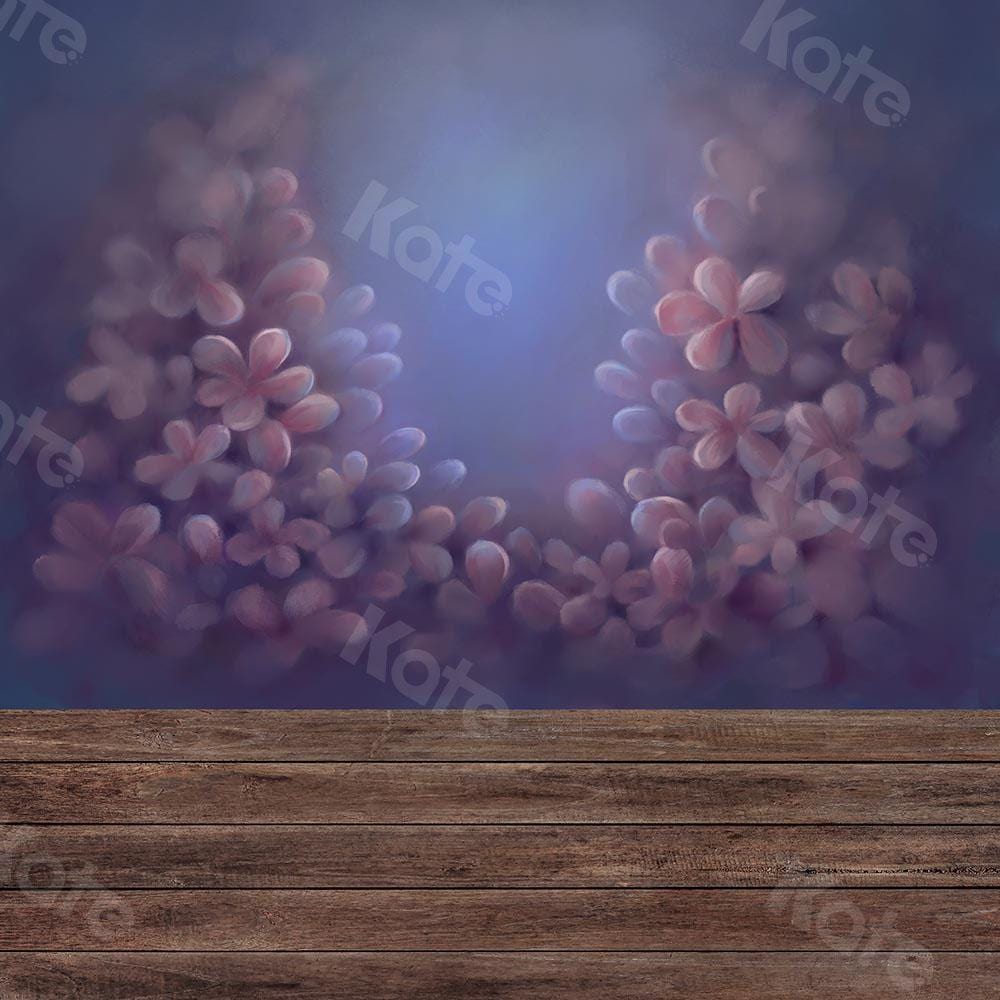 Kate Fine Art Backdrop Flower with wood floor part (fabric) Designed by Chain Photography